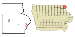 Location of Harpers Ferry, Iowa