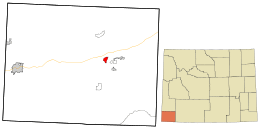 Location in Uinta County and the state of Wyoming