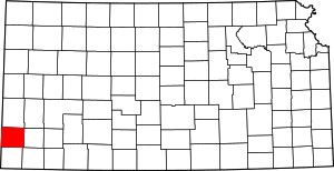 Map of Kansas highlighting Stanton County