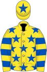 Yellow, Royal Blue stars, hooped sleeves, Yellow cap, Royal Blue star