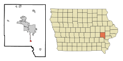 Location of Hills, Iowa