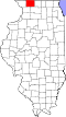 State map highlighting Stephenson County