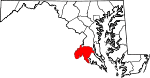 State map highlighting Charles County