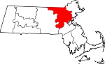 State map highlighting Middlesex County