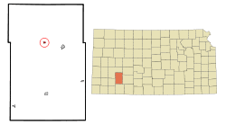 Location within Gray County and Kansas
