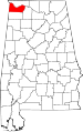 State map highlighting Colbert County