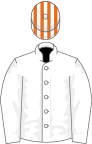 White, orange and white striped cap