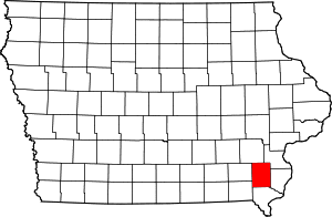 Map of Iowa highlighting Henry County