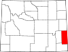 State map highlighting Goshen County