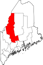 Map of Maine highlighting Somerset County