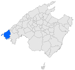 Andratx shown within Mallorca