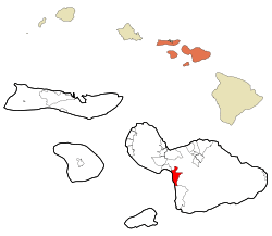 Location in Maui County and the state of Hawaii