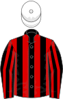 BLACK and RED STRIPES, white cap