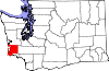 State map highlighting Pacific County