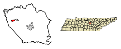 Location of Liberty in DeKalb County, Tennessee.