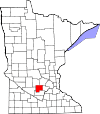 State map highlighting McLeod County