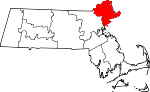 State map highlighting Essex County
