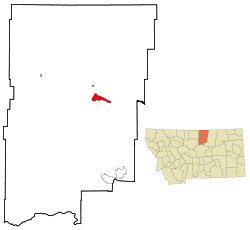 Location of Fort Belknap Agency, Montana
