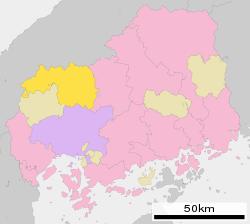 Location of Kitahiroshima in Hiroshima Prefecture