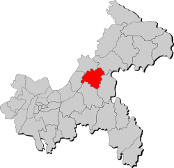 Location of Zhong County in Chongqing