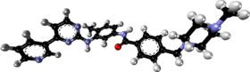 Ball-and-stick model of the imatinib molecule