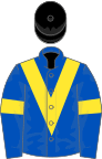Royal blue, yellow chevron and armlets, black cap