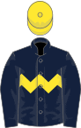 Dark Blue, Yellow chevron hoop, Yellow cap