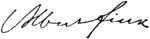 Appletons' Fink Albert signature.png