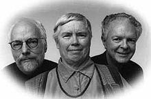 from left to right: David Gamper, Pauline Oliveros, Stuart Dempster
