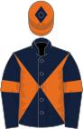 Dark Blue and Orange diabolo, Dark Blue sleeves, Orange armlets, Orange cap, Dark Blue diamond