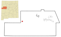 Location of Pinehill in Cibola County