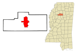 Location of Grenada, Mississippi