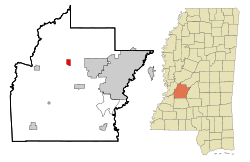 Location of Bolton, Mississippi