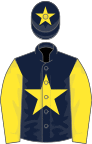 Dark blue, yellow star and sleeves, yellow star on cap