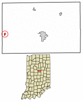 Location of Kempton in Tipton County, Indiana.