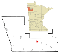 Location of Mentor, Minnesota