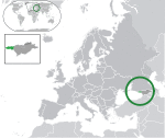 Map showing Abkhazia in Europe