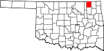 State map highlighting Nowata County