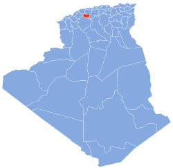 Map of Algeria highlighting Tissemsilt