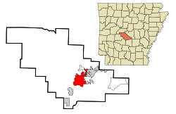 Location in Saline County and the state of Arkansas