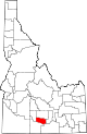 State map highlighting Jerome County