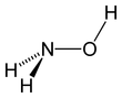 Stereo, skeletal formula of hydroxylamine with all explicit hydrogens added