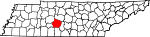 State map highlighting Maury County