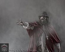 Booga Beazley in character at the video shoot for Glory Glory.