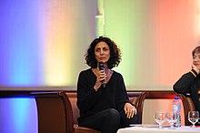 Marie Arena at ILGA conference 2018 Political Town Hall debate 07.jpg