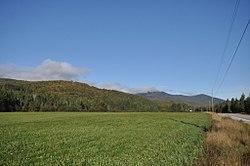 View of hills in Dixville from New Hampshire Route 26 in Millsfield