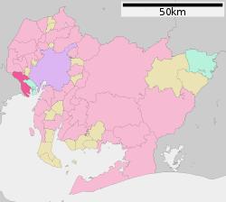 Location of Yatomi in Aichi Prefecture