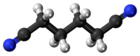 Ball-and-stick model of the adiponitrile molecule