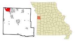 Location of Belton, Missouri