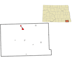 Location of Gwinner, North Dakota